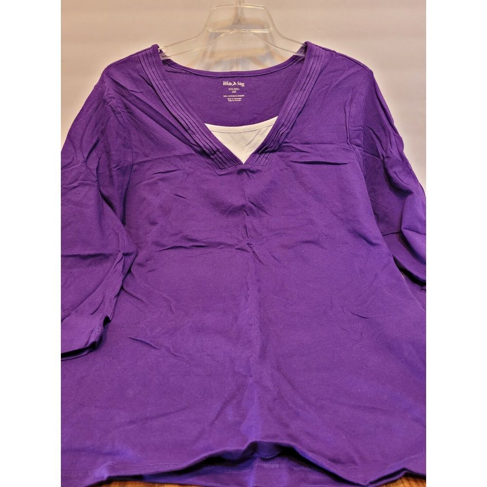 White‎ Stag purple tunic top, plus size XXl (20w)